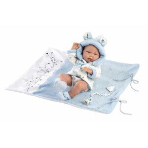 Llorens 73897 NEW BORN CHLAPEČEK - realistická panenka miminko s celovinylovým tělem - 40 cm