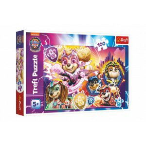 Puzzle Seznamte se s mocnými štěňaty Paw Patrol/Tlapková patrola 100 dílků 41x27,5cm v krab. 29x19cm