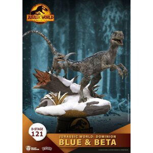 Jurský park diorama D-Stage - Beta a Blue 13 cm