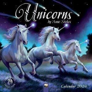 Unicorns by Anne Stokes Wall Calendar 2024 (Art Calendar) - Tree Studio Flame