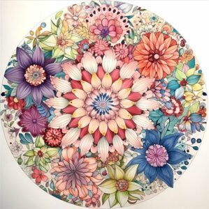 Dřevěné puzzle/Flower Mandala A3 - EPEE
