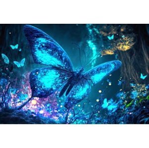 Dřěvěné puzzle/Fluorescentní motýl A3 - EPEE