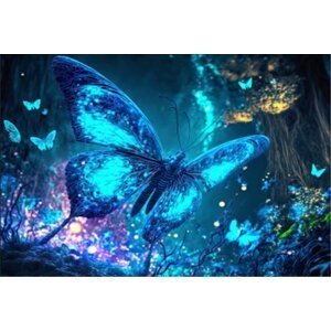 Dřěvěné puzzle/Fluorescentní motýl A4 - EPEE