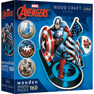 Wood Craft Origin puzzle Neohrožený Kapitán Amerika - Trefl