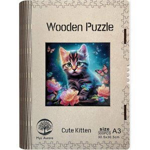 Dřevěné puzzle/Kotě A3 - EPEE