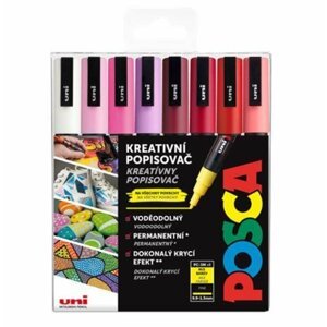 Posca sada popisovačů PC-3M - LOVE 0,9 - 1,3 mm (mix teplých tónů 8 ks)