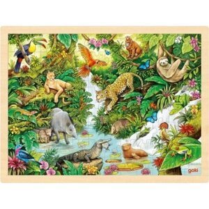 Dřevěné puzzle Džungle 96 dílků