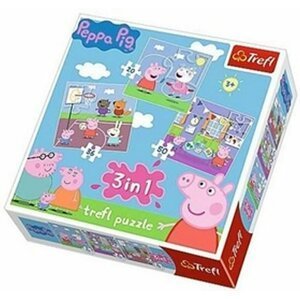 Trefl Puzzle Peppa Pig - Zábava ve škole 3v1 (20,36,50 dílků)