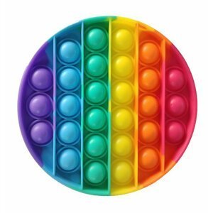 Bubble pops - Praskající bubliny silikon antistresová spol. hra kruh duha 12cm v sáčku