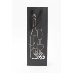 Taška lahev Černá deluxe 4 - stříb.dekor - Dárkové tašky