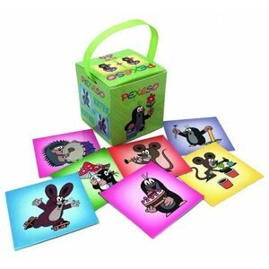 Pexeso Krtek papírové společenská hra 32 obrázkových dvojic v papírové krabičce 6x6cm