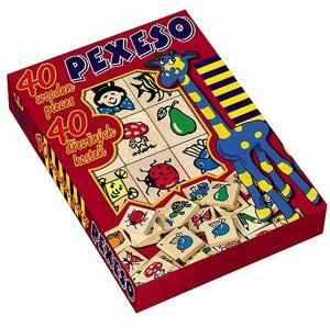 Pexeso dřevo společenská hra 40ks v krabici 17x25x2cm - Dino