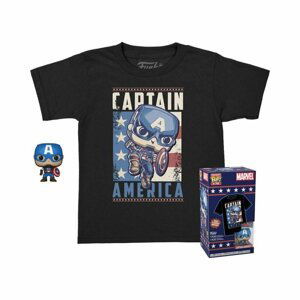 Funko pocket POP & Tee: Marvel - Captain America (velikost L)