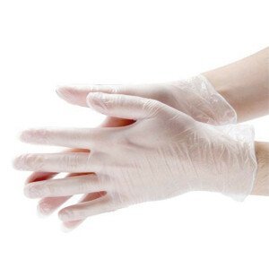 Vinylové rukavice 100 ks, bílá, pudrované - MIX Rozměr: S