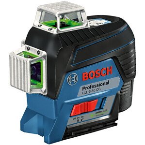 BOSCH GLL 3-80 CG (1x2Ah) křížový laser se zeleným paprskem 3x360