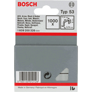 BOSCH spony typ 53 - šířka 11,4 mm, délka 6 mm, 1000 ks