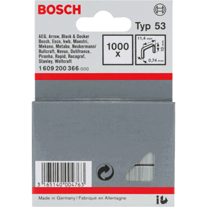 BOSCH spony typ 53 - šířka 11,4 mm, délka 10 mm, 1000 ks