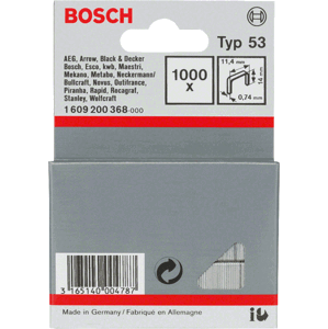 BOSCH spony typ 53 - šířka 11,4 mm, délka 14 mm, 1000 ks