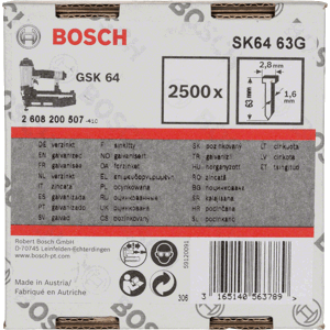 BOSCH SK64 63G 63mm hřeby pro GSK64 | 2500 ks