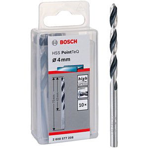 BOSCH HSS PointTeQ spirálový vrták 4mm (10 ks)