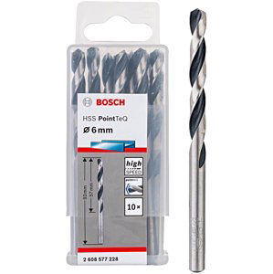 BOSCH HSS PointTeQ spirálový vrták 6mm (10 ks)