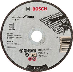 BOSCH 150x22,23mm dělicí kotouč na nerez Standard for Inox (1.6 mm) - rovný