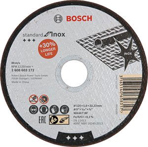 BOSCH Standard for Inox rovný dělící kotouč na nerez 125mm (1.6 mm)