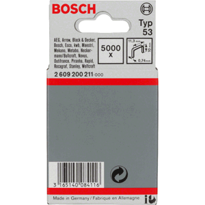 BOSCH spony typ 53 - šířka 11,4 mm, délka 10 mm, balení 5000 ks