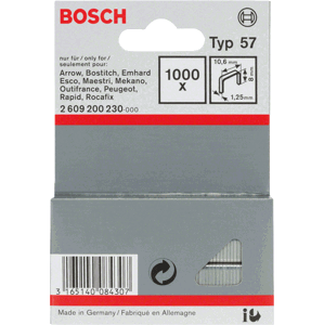 BOSCH spony typ 57 - šířka 10,6 mm, délka 8 mm, balení 1000 ks