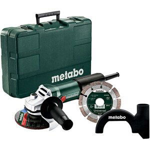 METABO WEV 850-125 Set úhlová bruska s kufrem + odsávací kryt CED / regulace / SoftStart