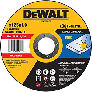 DeWALT DT43902 125x22,23mm řezný kotouč na nerez (1.0 mm)