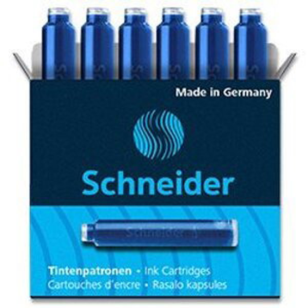 Schneider - inkoustové bombičky - modré, 6 ks
