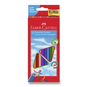 Faber-Castell - trojhranné pastelky - 12 barev + ořezávátko