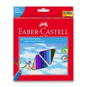 Faber-Castell - trojhranné pastelky - 24 barev + ořezávátko