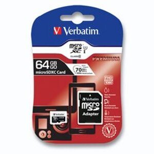 Verbatim micro SDXC - paměťová karta - micro SDXC 64 GB + adaptér