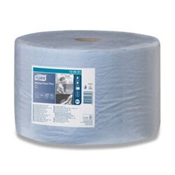 Tork Wiping Paper Plus - papírové utěrky v prům. rolích - 2vrstvé, návin 510 m, modré