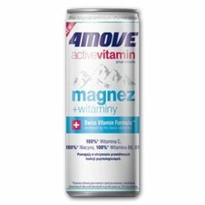4Move Active Vitamin Magnesium - sycený nápoj - plech, 250 ml