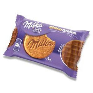 Milka Choco Grains - sušenky - s mléčnou čokoládou, 42 g