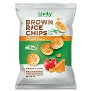 Livity - rýžové chipsy - cheddar a rajčatové chutney, 60 g