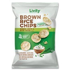 Livity - rýžové chipsy - smetana a pažitka, 60 g