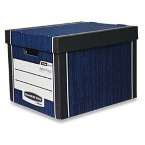 Fellowes Bankers Box Woodgrain - lepenková krabice - modrá