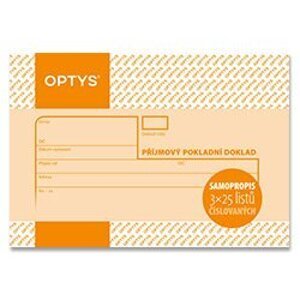Optys - příjmový pokladní doklad - číslované listy